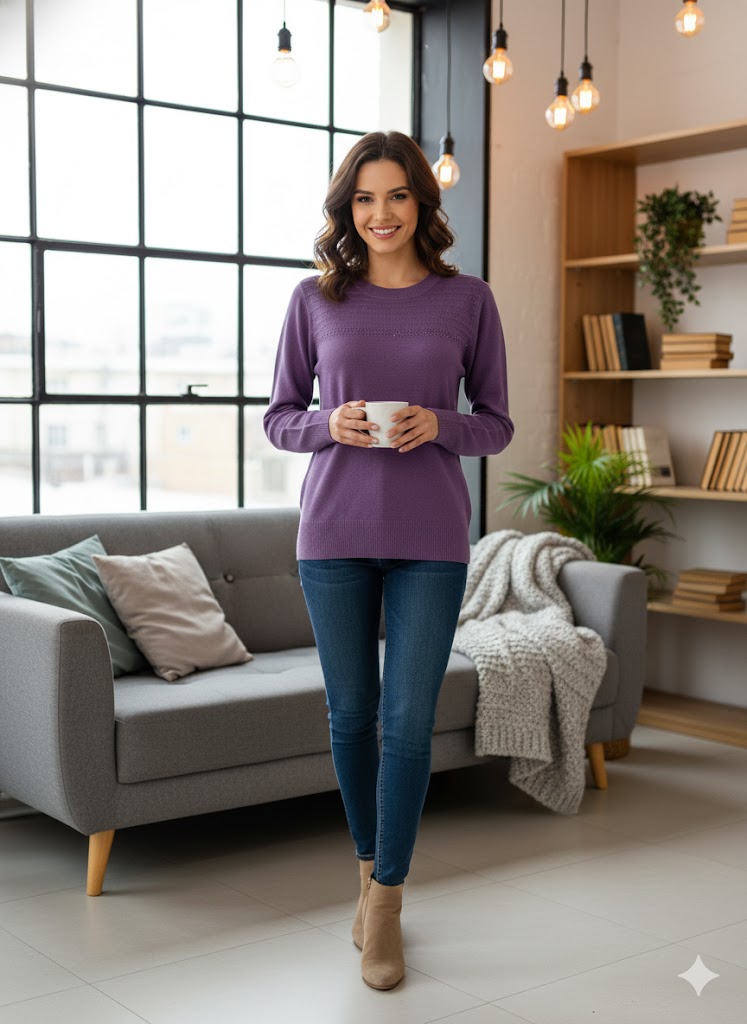 Lavender Sparkle Knit Sweater