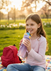 Purple Unicorn Kids Water Bottle With Flip Lock Lid & Carry Handle – 750Ml Bpa-Free Leak-Proof Bottle