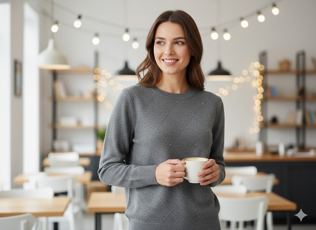 Lyte Club Ladies Western Top F/S O9748-2166 Grey