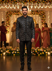 BLUE STAGE MENS COAT SUIT JODHPURI 3PCS SET 26239 BLUE