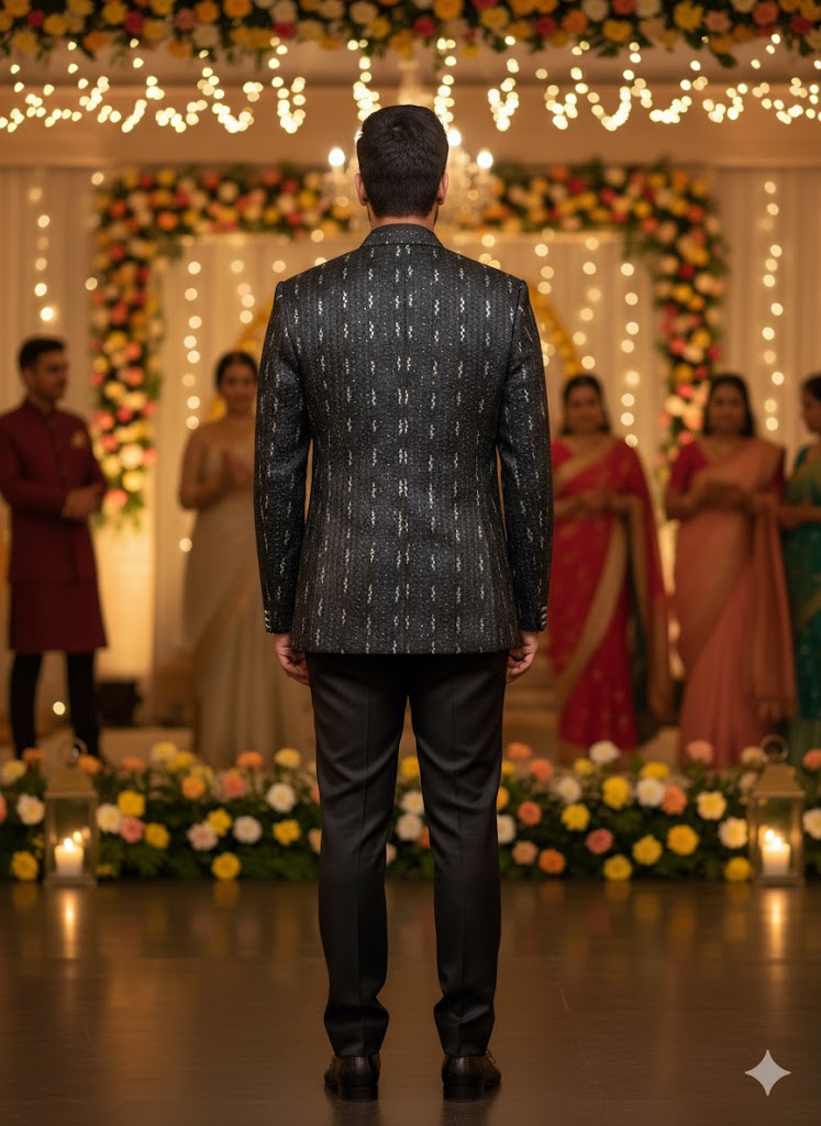 BLUE STAGE MENS COAT SUIT JODHPURI 3PCS SET 26239 BLUE