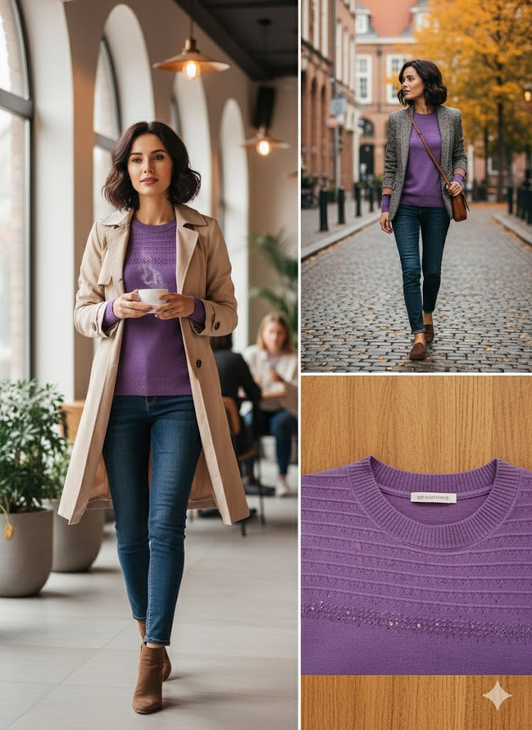 Lavender Sparkle Knit Sweater