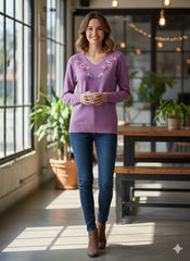 Lyte Club Ladies Western Top F/S O9748-2105 Purple