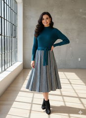 Lyte Club Ladies Western Midi O1356-75480 Blue