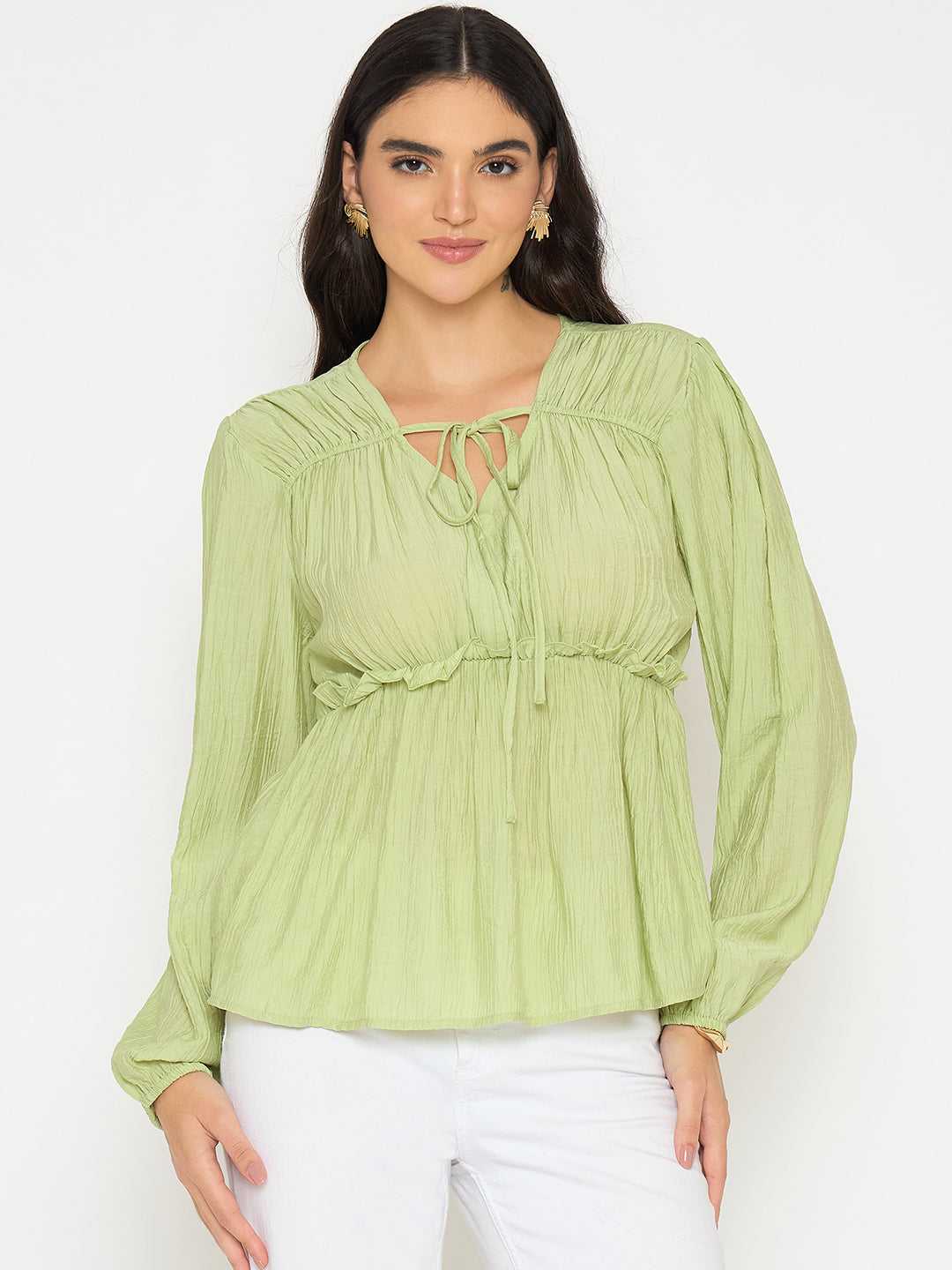 Madame Ladies Western Top H/S M5S18728 388 Apple Green