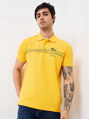 Spykar Mens T-Shirt H/S Mktfp1Be140 Amber Yellow
