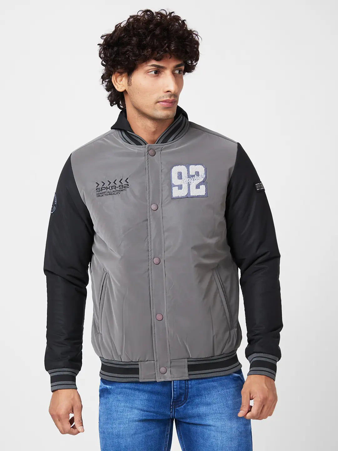 Spykar Mens Jacket F/S Mjkjlw2Bc037 Silver Grey