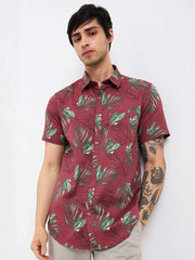 Spykar Mens Casual Shirt F/S Mshps1Be077 Cardinal Red