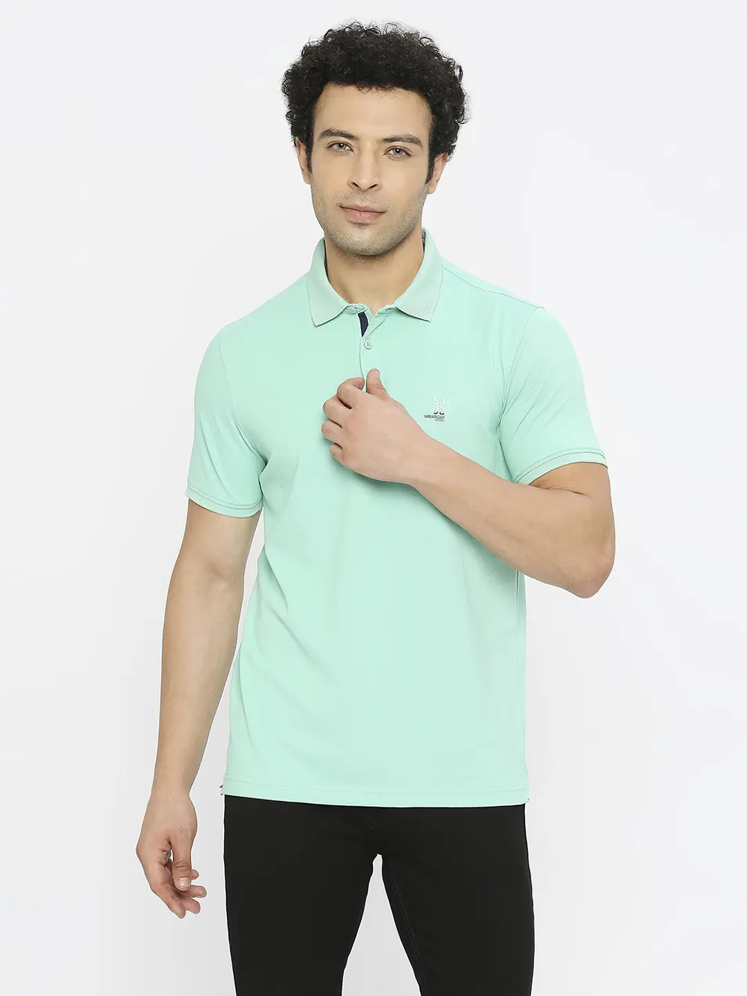 Spykar Mens T-Shirt F/S Mptbp1Bc203 Ice Green