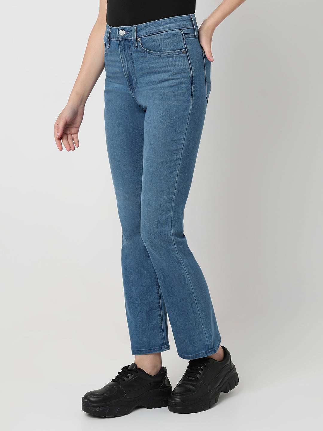 Spykar Ladies Western Jeans Wdeli1Be027 Mid Blue