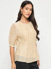 Madame Ladies Western Top H/S M5S18931 001 Beige