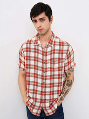Spykar Mens Casual Shirt H/S Mshcs1Be157 Cinnamon Brown